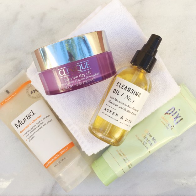 My Fave 5 Gentle But Effective Face Cleansers For Sensitive Skin Featuring Clinique Take The Day Off Balm, Aster and Bay Cleansing Oil, Pixi Glow Mud Cleanser, and Murad Essential C Cleanser | | Early 30s Skin Care | keiralennox.com