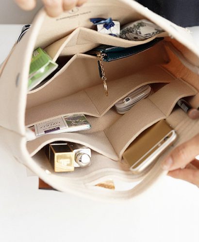 handbag organizer, drop in purse organizer, purse organization tips