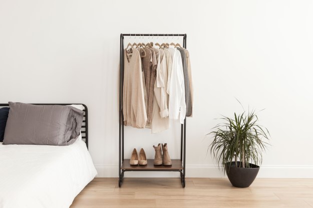 Capsule Wardrobe Planning, IRIS USA, Inc. IRIS Metal Garment Rack with Wood Shelf, Black and Dark Brown $39.99 at Walmart